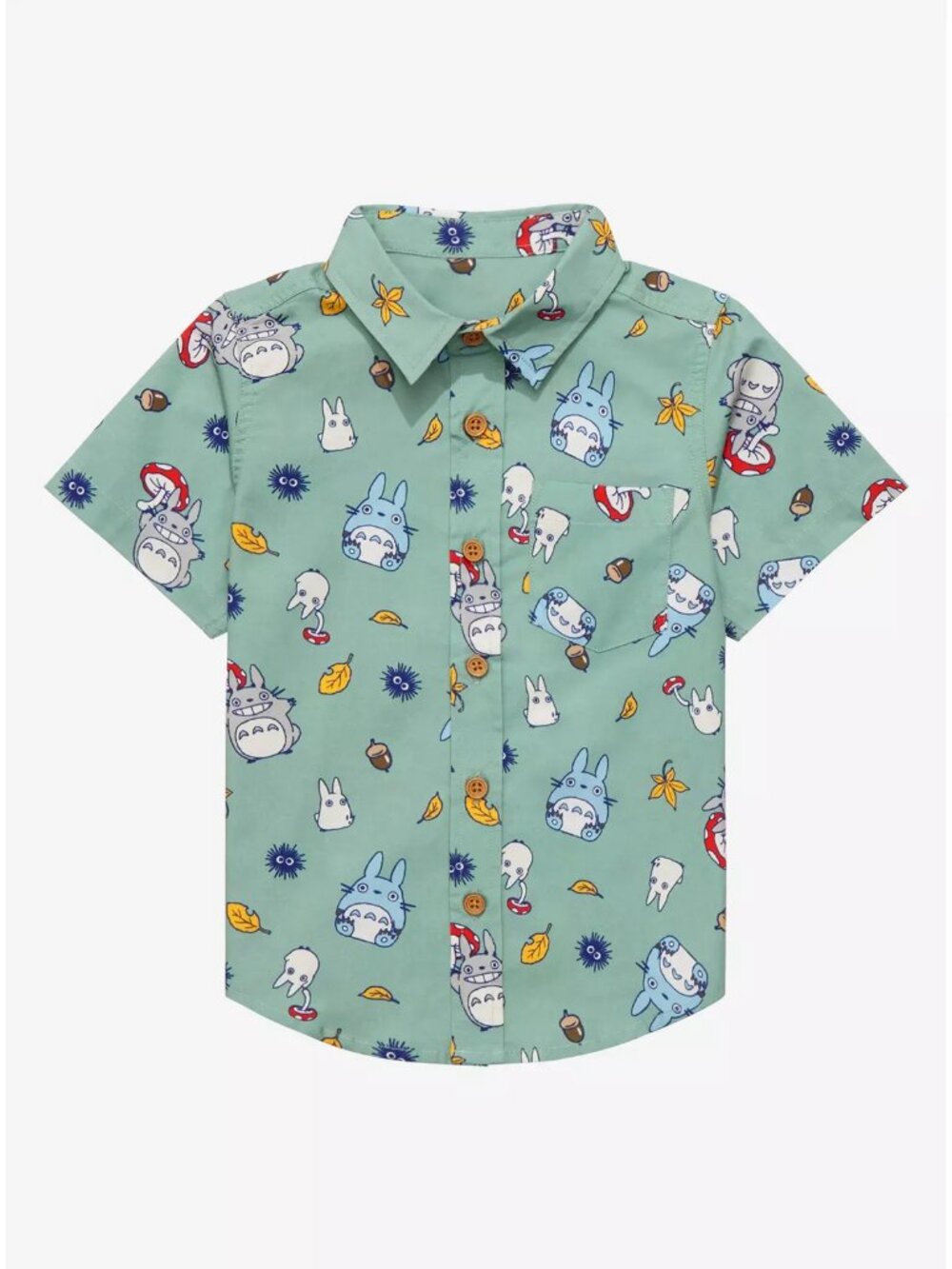 (EUC) Studio Ghibli My Neighbor Totoro Button-Up Short Sleeve Shirt Size 3T